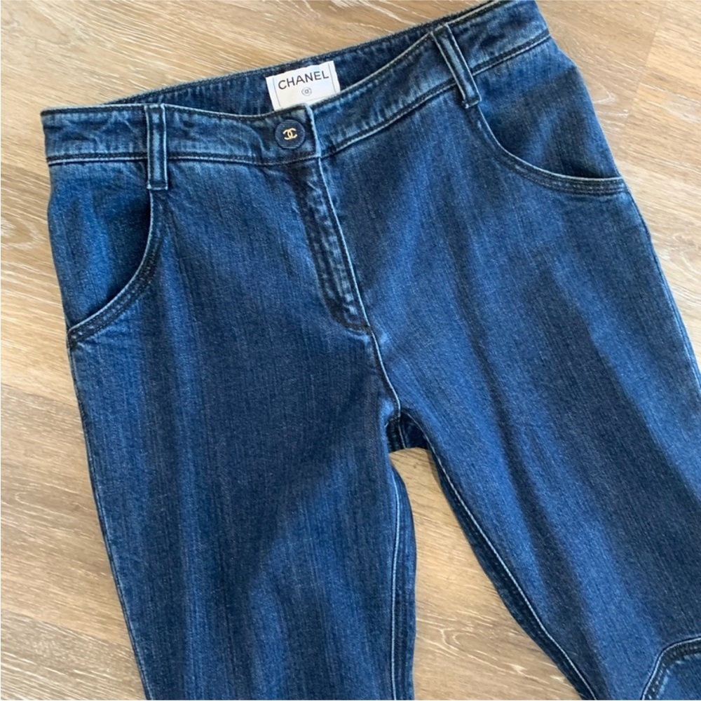 Chanel Mid-Rise Classic Boot Cut Blue Jeans